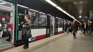 Einfahrt und Abfahrt G1 UBahn von Nürnberg Hauptbahnhof nach Langwasser x [upl. by Daye200]