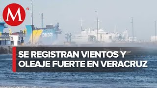 ¡Nortazo en Veracruz Cierran puertos playas y centros recreativos por fuertes vientos [upl. by Seften379]