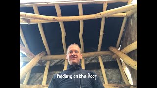 Outdoor Kitchen in Roundwood Timber Framing Part 3 Frame Raising and Wind Bracing and Ridge Pole [upl. by Seavey]