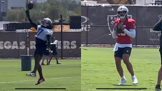 GARDNER MINSHEW PASSES TO DAVANTE ADAMS BROCK BOWERS amp RAIDERS OFFENSE IN FINAL WEEK 1 PRACTICE [upl. by Salohci338]