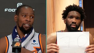 Kevin Durant couldnt believe Embiid dropped 70 points FULL Postgame Interview [upl. by Caria76]