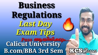 Last Day Exam TipsBusiness RegulationsCalicut University Bcom 3rd Semester [upl. by Esten]