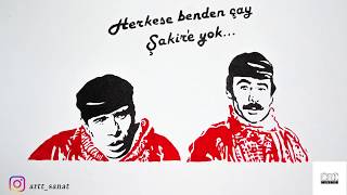 HERKESE BENDEN ÇAY ŞAKİRE YOK ÇİÇEK ABBAS ÇİZİM AŞAMALARI [upl. by Eunice]