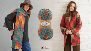 Alize Superlana Maxi Batik ile Pirinç Örgü Hırka [upl. by Nalek586]