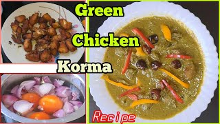 Green Chicken korma  recipe  Made By NishaRasoi786 [upl. by Harsho]