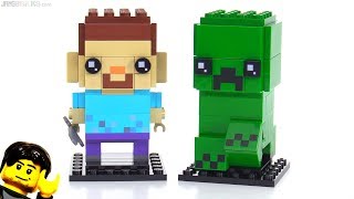 LEGO BrickHeadz Minecraft Steve amp Creeper review 41612 [upl. by Zetes]