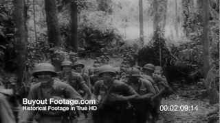 HD Stock Footage WWII Marines on Guadalcanal Push Back Japanese Troops [upl. by Akinirt]