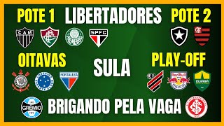 LIBERTADORES  POTES do SORTEIO das OITAVAS  CONFRONTOS dos PLAYOFFS da SULA [upl. by Yreved]