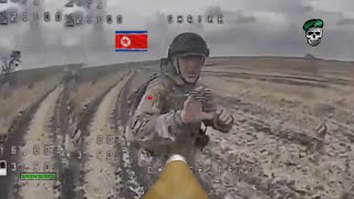 Horrible Ukrainian FPV drones brutally blow up fleeing North Korean soldiers during siege of Kursk [upl. by Dalston]