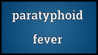 Paratyphoid fever Meaning [upl. by Elsie]