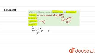 Which of the following member of fabaceae family has medicinal use  12  MOCK TEST 11  BIOLOG [upl. by Lidaa]