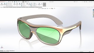 SolidWorks Surface Modeling Tutorial  Design 3D Sport Glasses [upl. by Sexton]