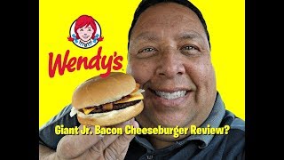 Wendys® Giant Jr Bacon Cheeseburger Review [upl. by Naejarual]