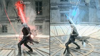 Devil May Cry 5 Vergil Vs Dante  Comparison [upl. by Atiuqnahs]