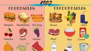 Countable vs Uncountable FOOD in English  Food and Drinks Vocabulary [upl. by Eelyrehc]