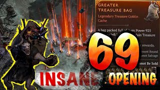 Last Chance to Drop Mythic Unique 69 Greater Treasure Bag Opening D4 Season 5 [upl. by Klarika]