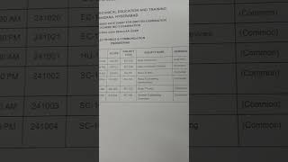 C24 1 st year 2nd mid exams timetable [upl. by Jauch815]