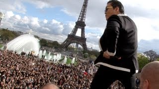 PSY GANGNAM STYLE Paris live flashmob at Trocadero with Cauet NRJ 파리 강남스타일 5112012 [upl. by Neetsirk]