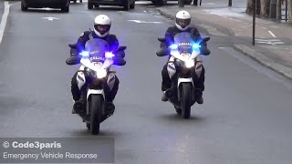 Police Motorcycles Responding Urgently in Paris  French Sirens [upl. by Abelard]