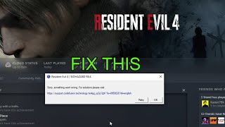 FIXResident Evil 4 Remake Something Went Wrong Error QUICK FIX [upl. by Ecyaj]