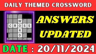 Daily Themed Crossword Puzzle Answers  TV Wednesdays November 20 2024 [upl. by Macnair727]