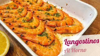 LANGOSTINOS AL HORNO 🦐 Cómo hacer langostinos al horno fácil [upl. by Kristal]