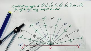 Construction of angles lConstruct an angle of 45 degree lclass 7 construction l class 8 construction [upl. by Rehtnug]