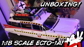 UNBOXING Hot Wheels Elite 118 scale Ghostbusters Ecto1A [upl. by Audley]