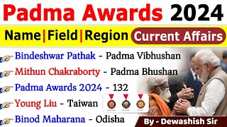 Padma Awards 2024  पद्म पुरस्कार 2024  Current Affairs 2024  Padma Awards 2024 Winner List [upl. by Bannister]