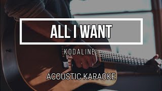 All I Want  Kodaline  Acoustic Karaoke  Instrumental [upl. by Eimor]