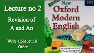 class prep new Oxford modern English lecture 2 use of a and an words in alphabetical order [upl. by Akimik]