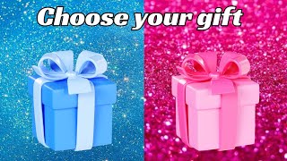 Choose your gift 🎁🤩💝  2 gift box challenge Pink and Blue  pickonekickone wouldyourather [upl. by Ettesus]