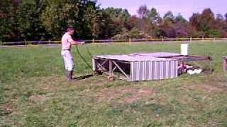 Moving a pastured poultry broiler pen [upl. by Aitra]