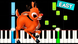 Rudolph The Rednosed Reindeer  Johnny Marks Easy Piano Tutorial  SHEET MUSIC  MIDI 🔥 [upl. by Zehe484]