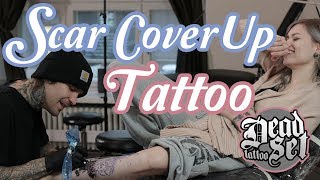 Dead Set Tattoo Helsinki Scar CoverUp Tattoo [upl. by Honig]