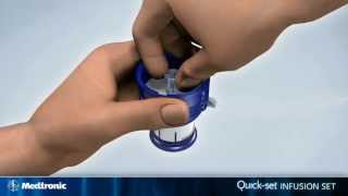 How to insert the Medtronic MiniMed Quickset infusion set  diabetes therapy [upl. by Darrick924]