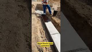 apply of bituminous paint for concrete underneath soil [upl. by Sinnel]