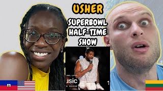 Usher  Super Bowl Halftime Show Reaction  FIRST TIME WATCHING [upl. by Aneev263]