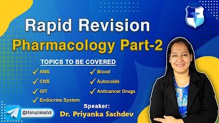 Rapid Revesion Pharmacology Part2 Live By Dr Priyanka Sachdev [upl. by Eanahc192]