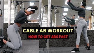 INTENSE CABLE ONLY AB WORKOUT  GET ABS FAST [upl. by Adela929]