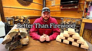 Compressed Sawdust Blocks vs Real Firewood [upl. by Zenitram]