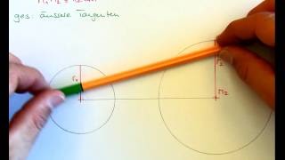 Tutorial äussere Tangenten an zwei Kreise legen [upl. by Sutelc]