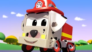 Tom the Tow Trucks Paint Shop  Special puppy day  Baby Franck is a dalmatian  Trucks cartoons [upl. by Ahsaeyt188]