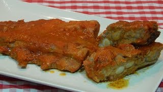 Cómo hacer costillas de cerdo al horno con salsa barbacoa [upl. by Jaycee]