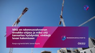 Rakennusvalvonnan ennakkoohjaus kaupunginarkkitehti Janne Rajala [upl. by Akoyn872]