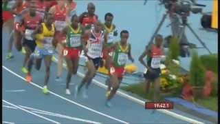 Mo Farah wins Gold in mens 10000 meter IAAF world championship in Moscow [upl. by Neeliak]