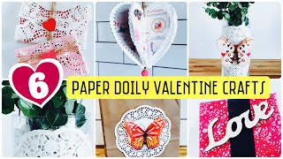 6 EASY PAPER DOILY VALENTINES DIYS  DOLLAR TREE VALENTINES CRAFT  PAPER DOILY ENVELOPE amp GIFTS [upl. by Yggam]