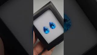 Natural Swiss Blue Topaz Earrings  Weight of two pieces are 1242 Carats bluetopasswiss topaz [upl. by Denney372]