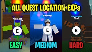 GUIDE All Quest Location  All EXP EasyHard  Slayers Unleashed [upl. by Camilia307]