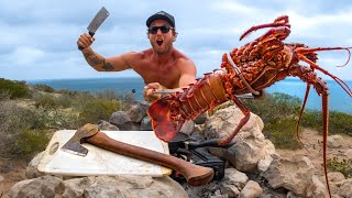 Bare Handed Catching LOBSTER in Rock Pools  Catch and Cook [upl. by Orten]